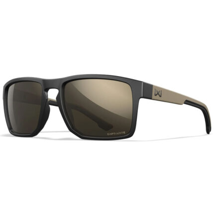 Wiley X Founder Captivate Tungsten Mirror – Matte Black & Tan Frame